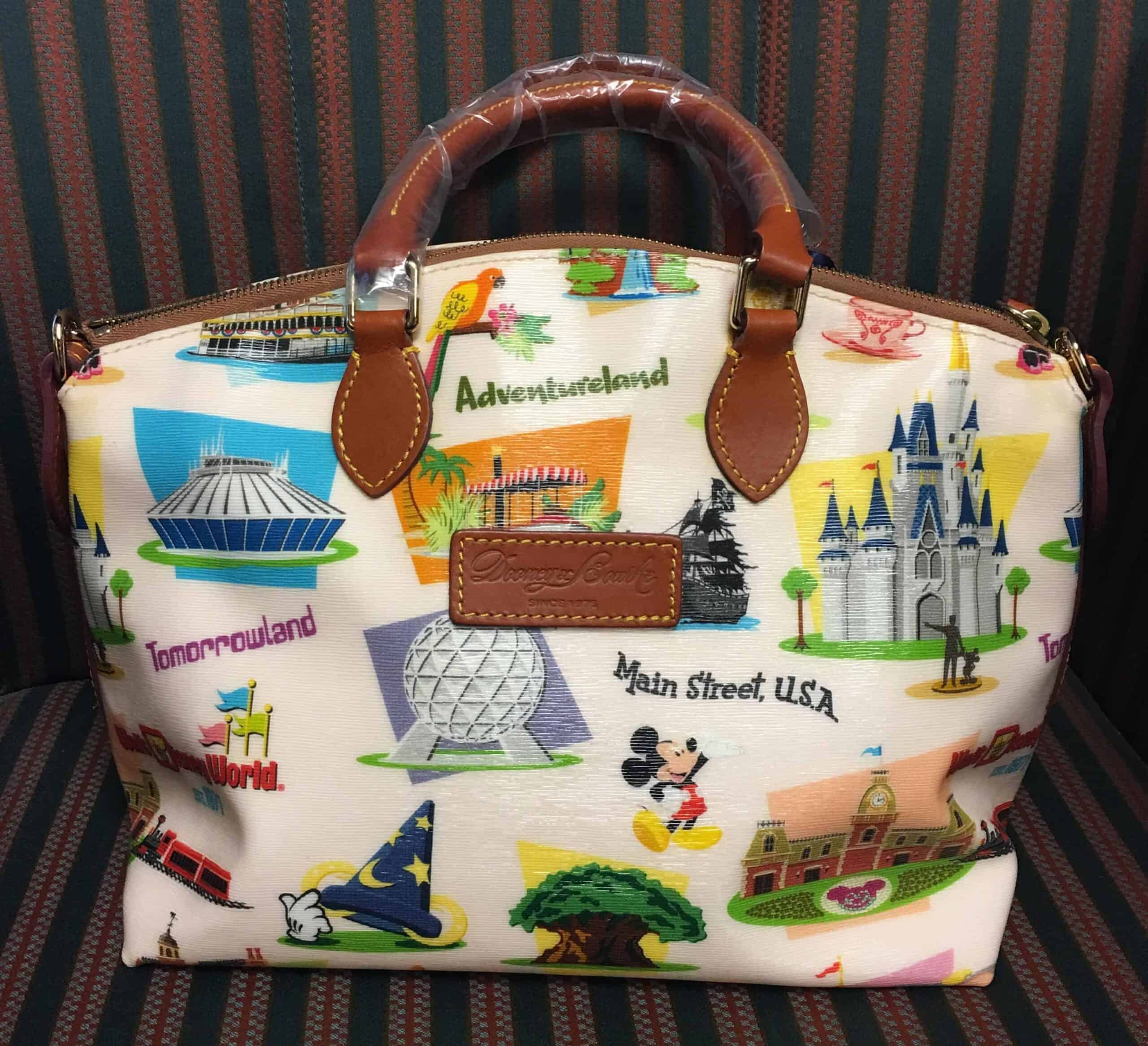 Pochette Vintage Dooney & Bourke Doodle - Toile Enduite Multicolore - Grande Taille