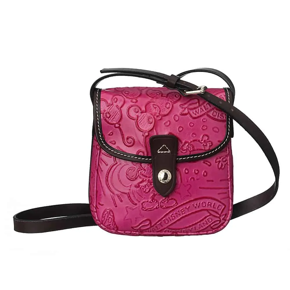 Colored Leather Sketch Small Crossbody Pink