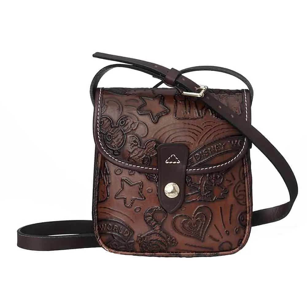 Colored Leather Sketch Small Crossbody Brown
