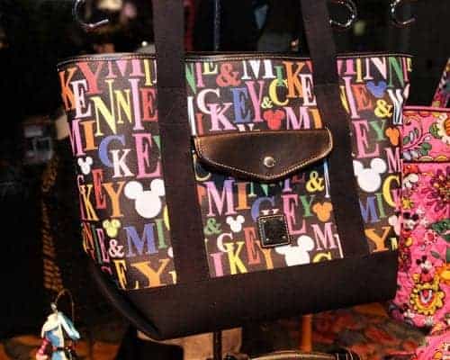 Mickey & Minnie Rainbow Names Black Tote