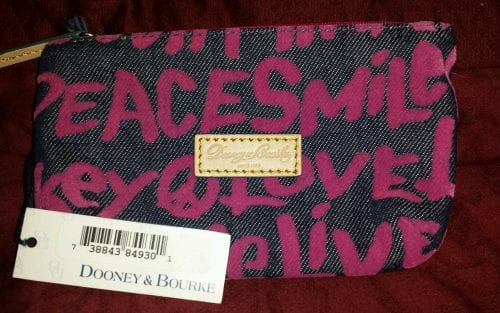 Peace Love Mickey Pink Denim Cosmetic Case Peace Love Mickey Pink Denim Cosmetic Case