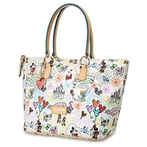 White Sketch v3 Large Shopper Tote by Dooney and Bourke