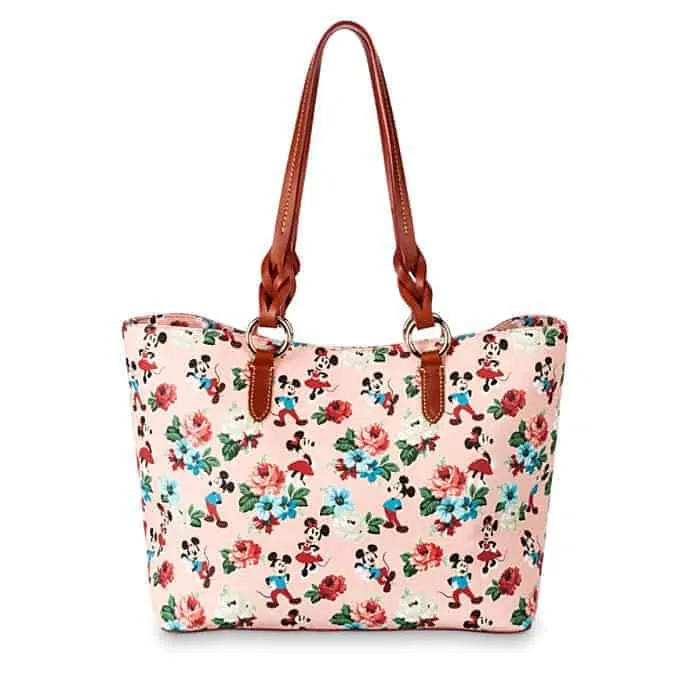 Mickey and Minnie Mouse Floral Tote (back) by Dooney & Bourke