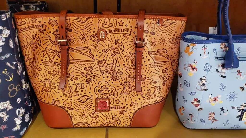 Disney Cruise Line Embossed Brown Leather Sketch 2017 Tote
