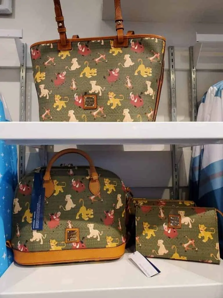 Disney Dooney and Bourke Lion King Collection at the Dress Shop in Disneyland