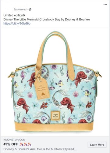 Facebook Scam Ad for The Little Mermaid Collection