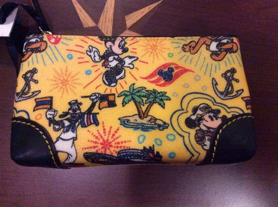 Disney Cruise Line Colored Sketch Yellow Cosmetic Bag
