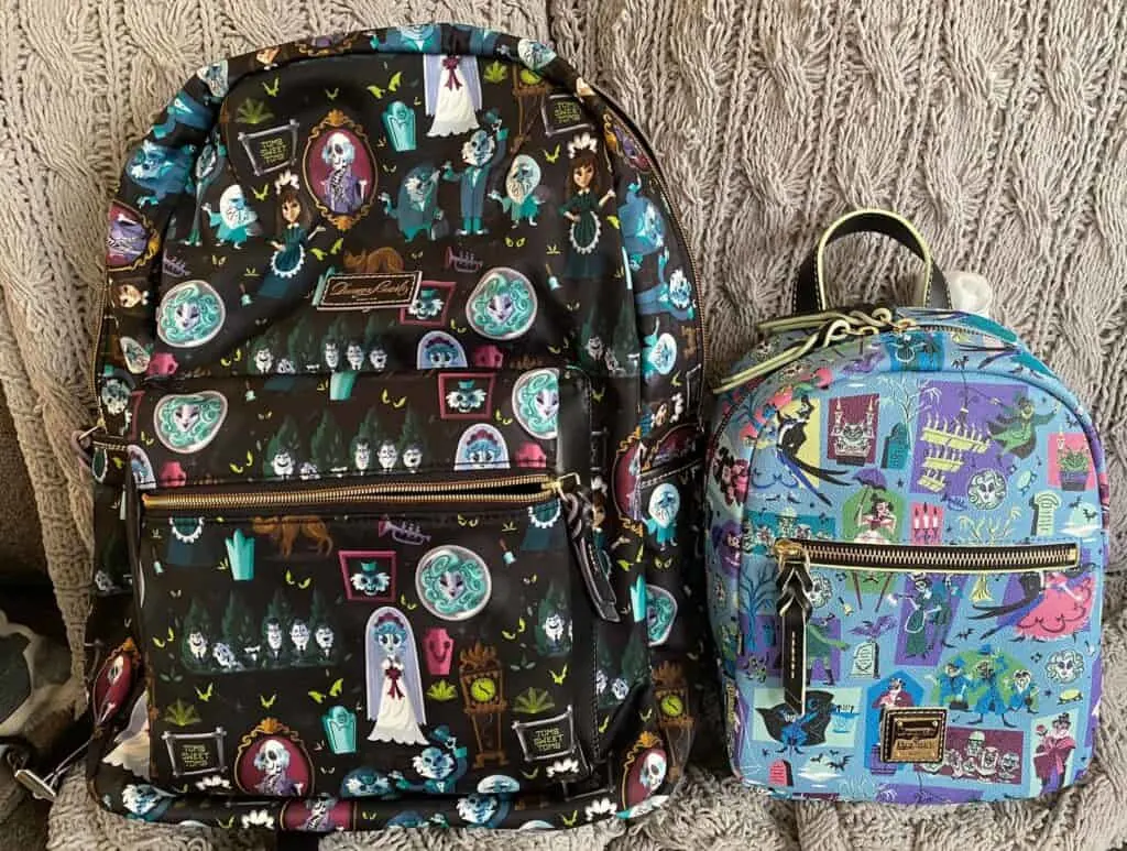 Haunted Mansion 2020 Mini Backpack and Haunted Mansion 2019 Backpack Size Comparison