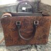 Brown Leather Sketch Tote OOAK