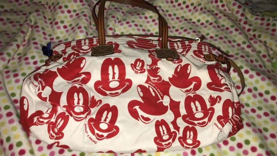 Mickey Faces White and Red Domed Satchel OOAK