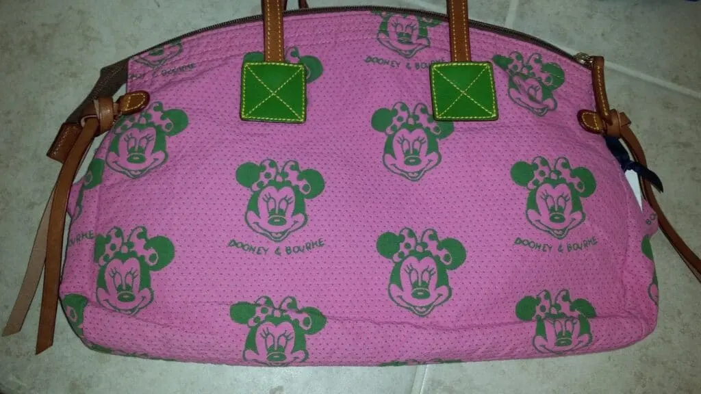Minnie Faces Pink Domed Satchel with Dooney and Bourke print OOAK