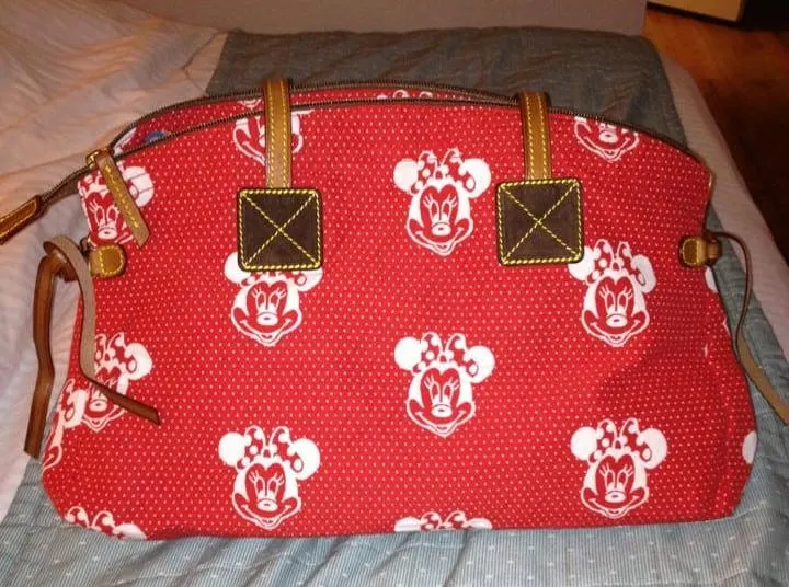 Minnie Faces Red Domed Satchel OOAK