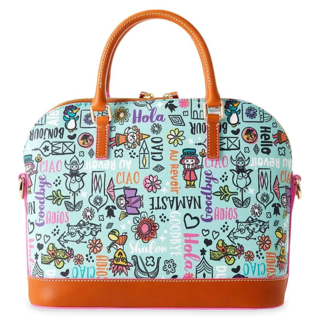 It's a Small World 2021 Satchel (back) by Disney Dooney and Bourke
