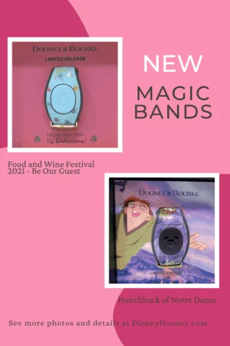 Pin me - Disney Dooney and Bourke Hunchback of Notre Dame + Food & Wine Festival 2021 MagicBands