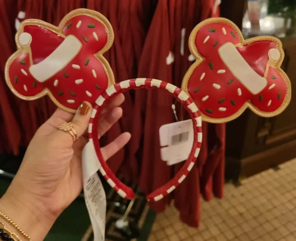 Christmas Cookie Stitched Leather-Style Mickey Ear Headband