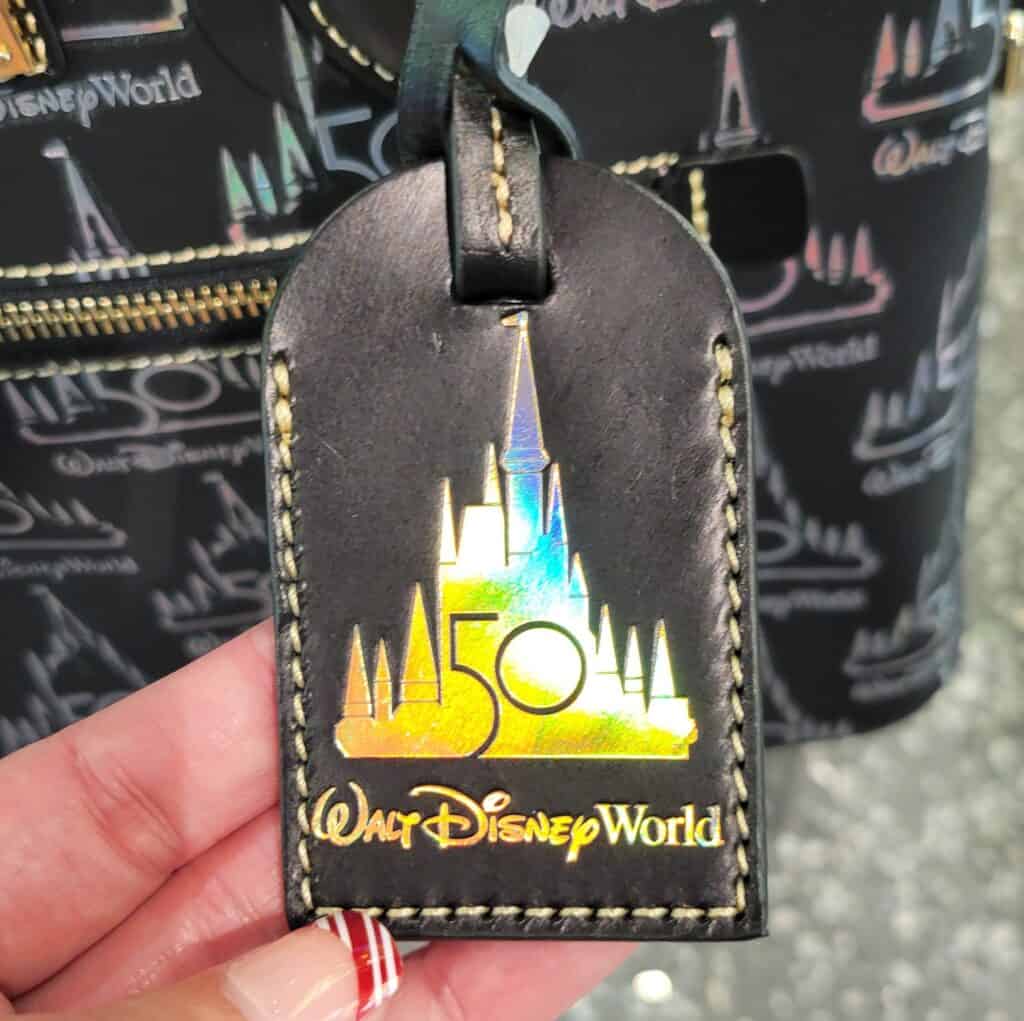 Walt Disney World 50th Anniversary Castle Black Leather EARidescent Hangtag