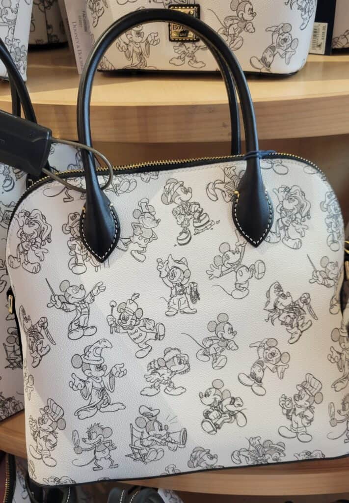 Mickey Sketch Mickey Through the Years 2021 Satchel (back) by Dooney and Bourke
