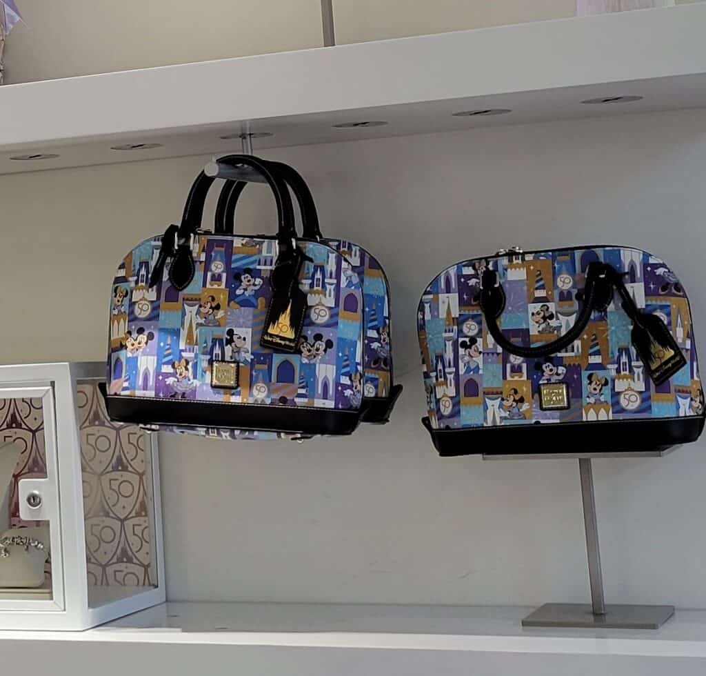 Walt Disney World 50th Anniversary Mickey and Minnie Satchel at Ever After in Disney Springs
