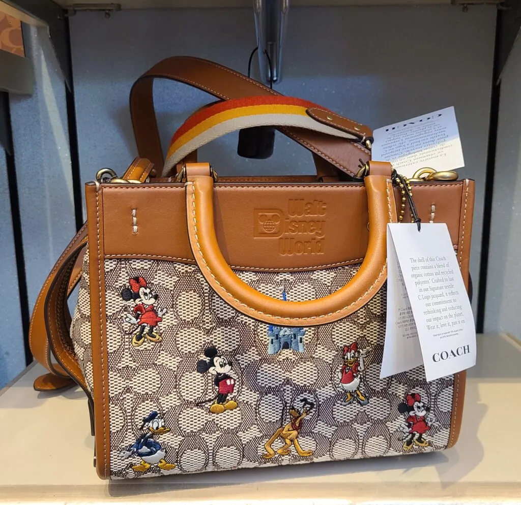 Disney X Coach Rogue 25 In Signature Textile Jacquard With Mickey Mouse And Friends Embroidery