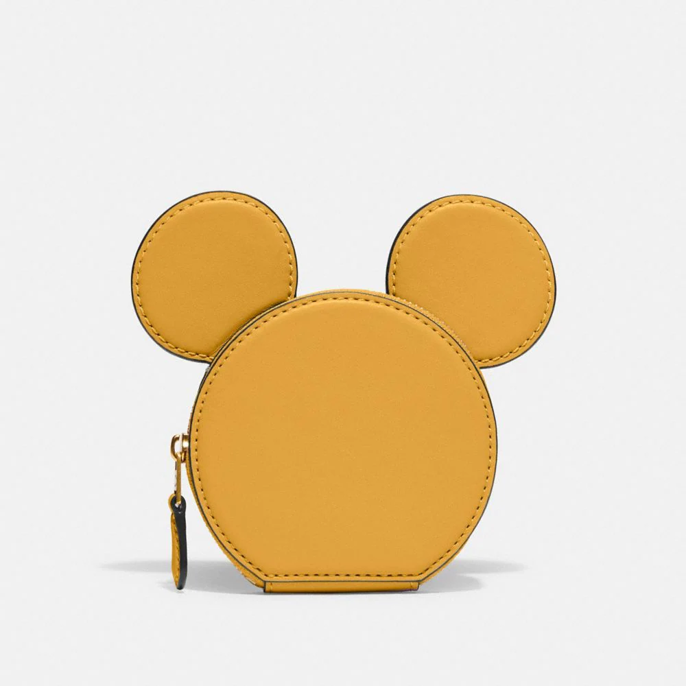 Disney X Coach Mickey Mouse Coin Case (Brass/Honeycomb)