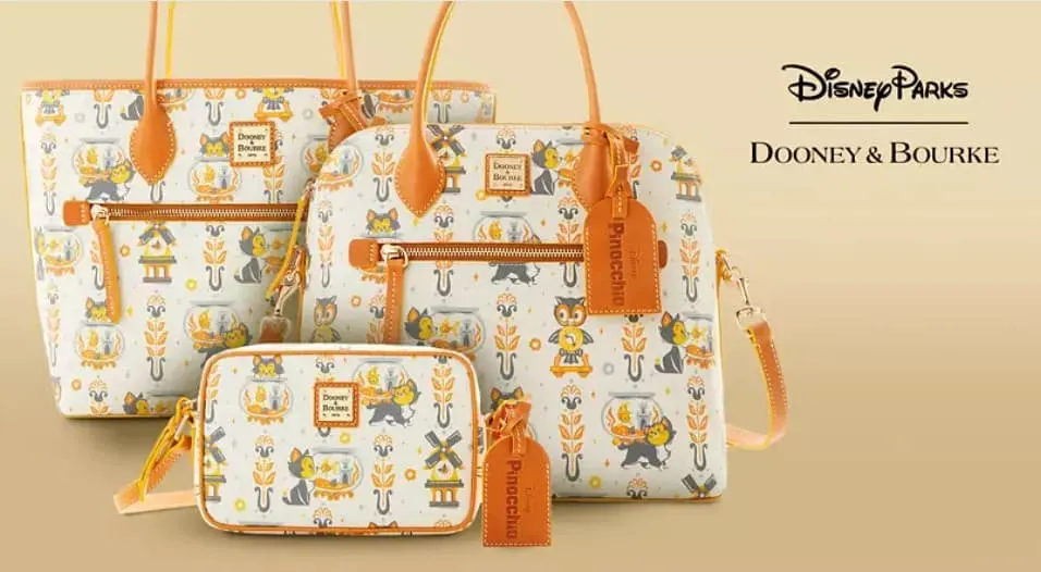 Disney Dooney & Bourke Tote Purse Bag Pinocchio Figaro &