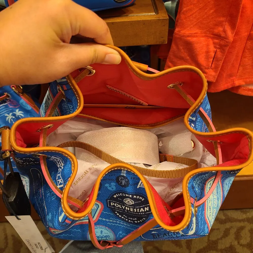 Disney Vacation Club 2022 Drawstring Bag (interior) by Disney Dooney & Bourke