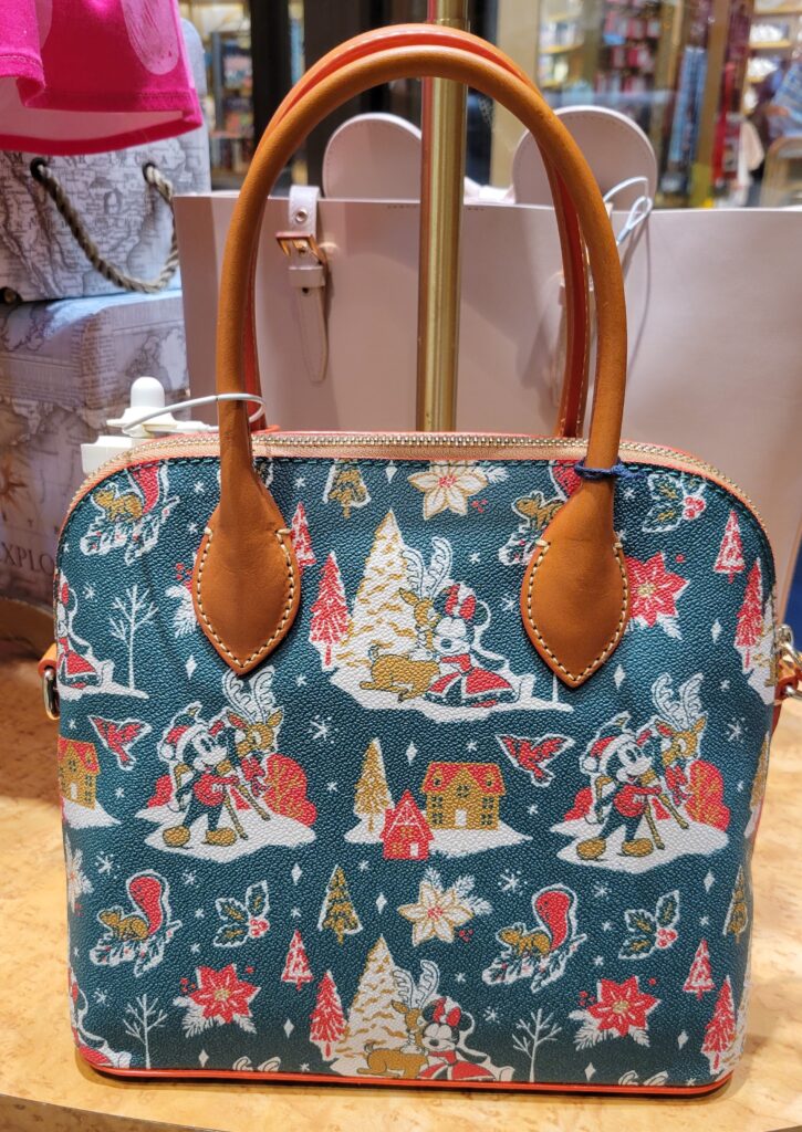 Mickey and Minnie Mouse Christmas 2022 Satchel (back) by Dooney & Bourke