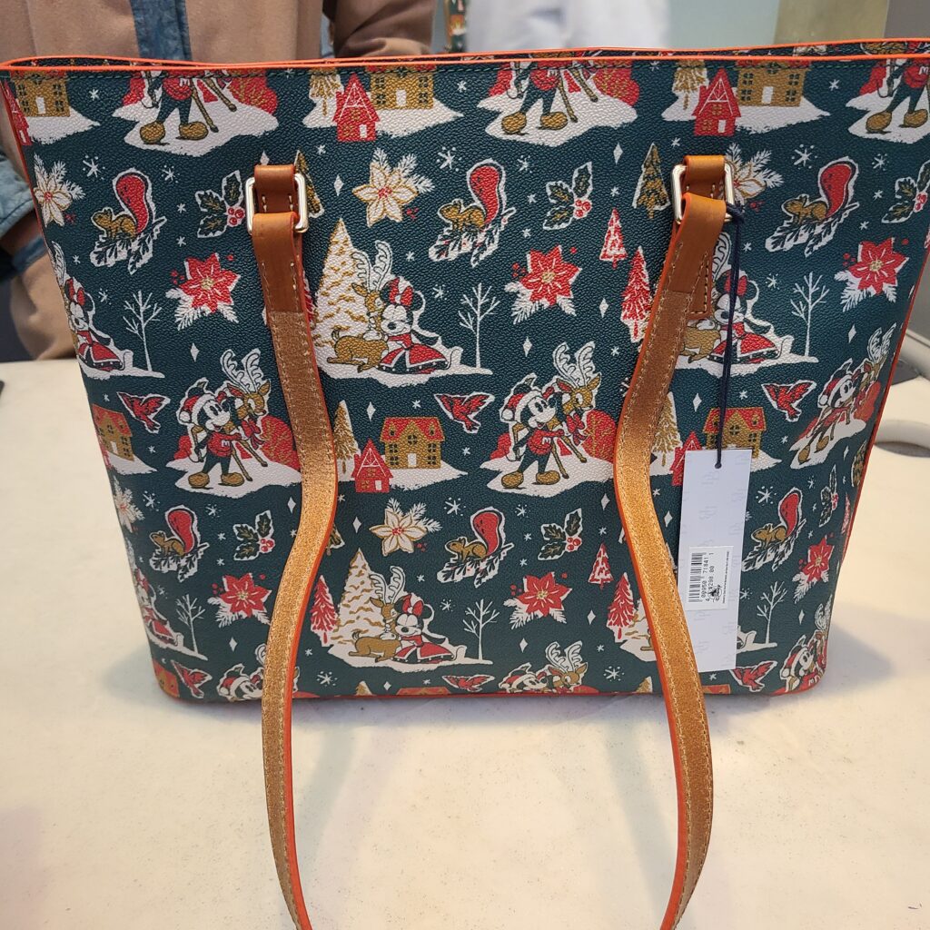 Mickey and Minnie Mouse Christmas 2022 Tote (back) by Dooney & Bourke