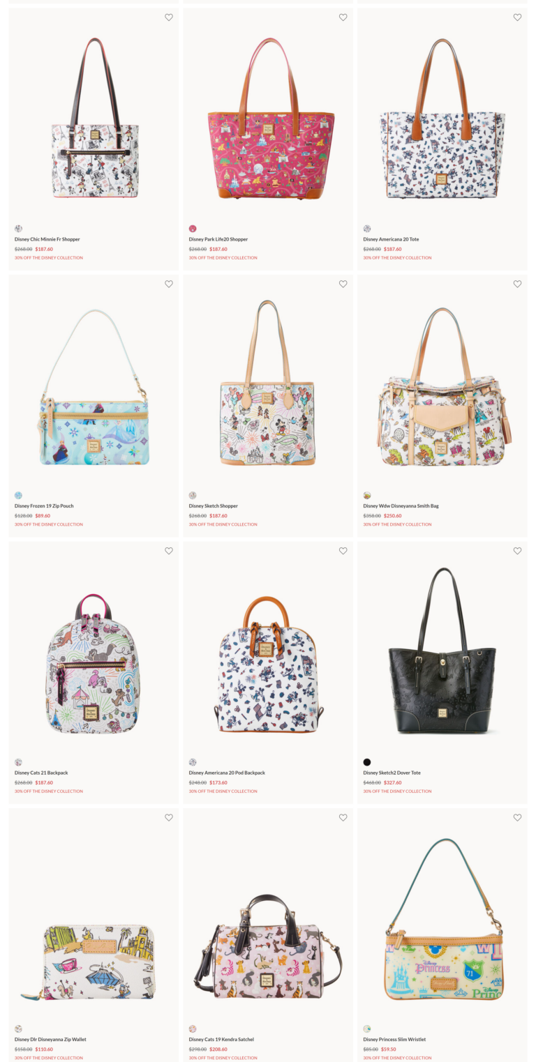 Disney Dooney and Bourke Online Tent Sale 2022 2021 happening now