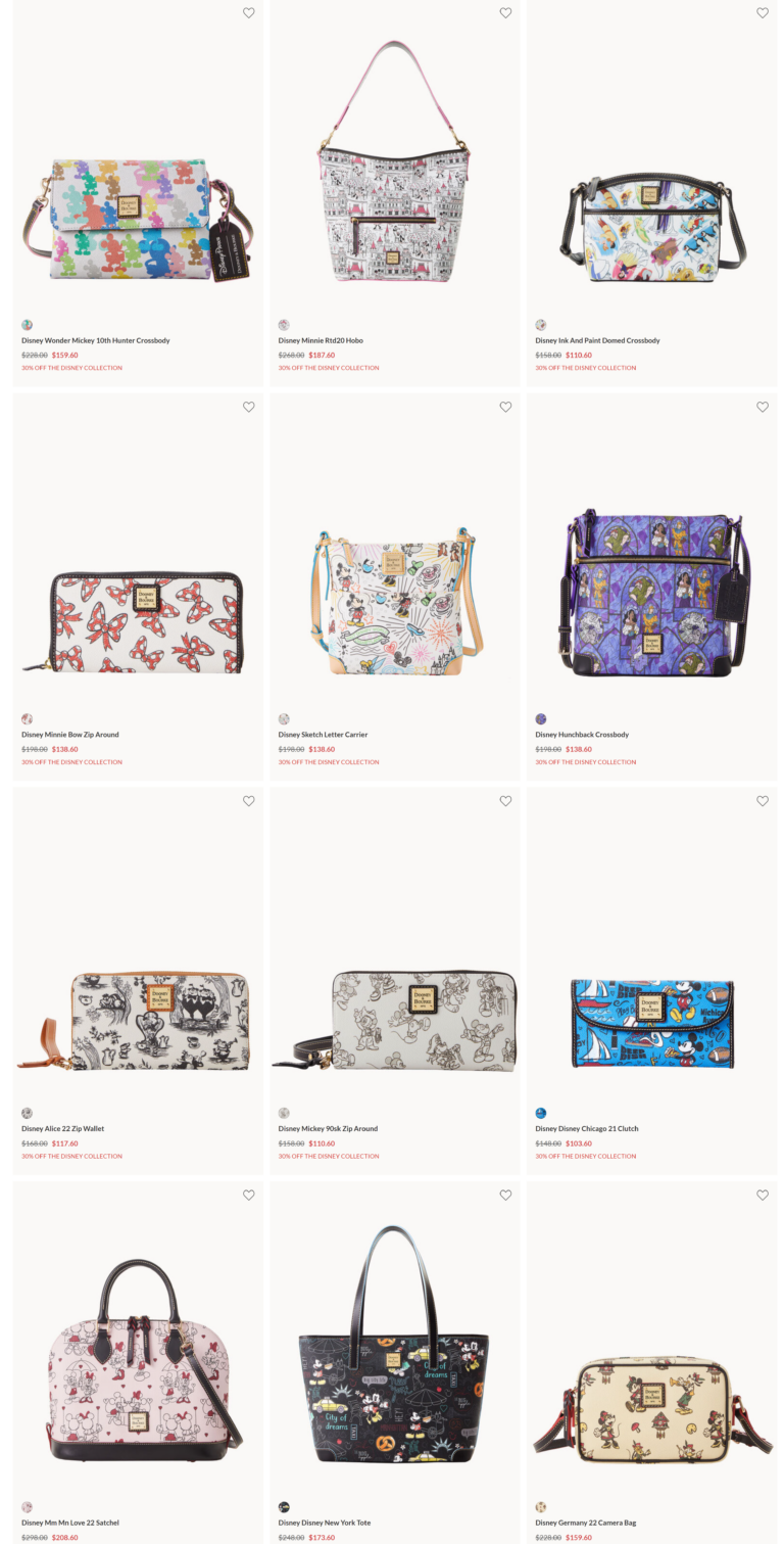 Disney Dooney and Bourke Online Tent Sale 2022 2021 happening now