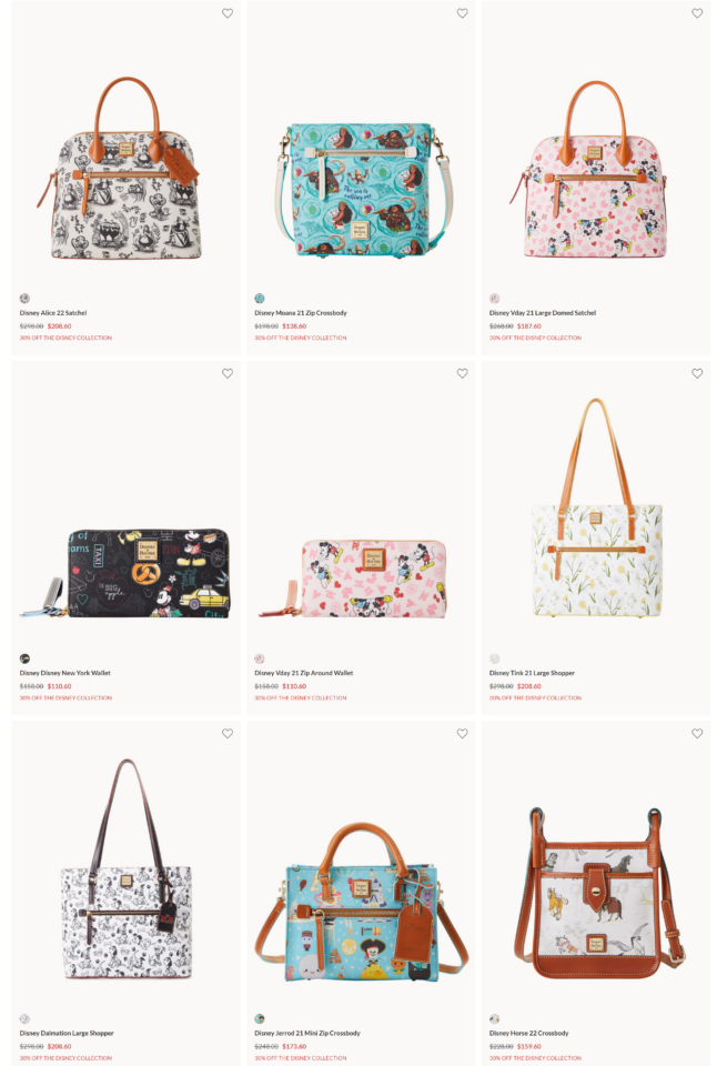 Disney Dooney and Bourke Online Tent Sale 2022 2021 happening now