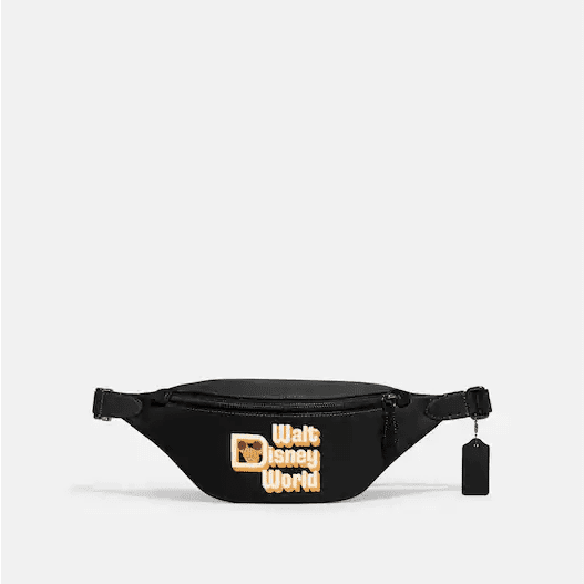 Disney X Coach Charter Belt Bag 7 With Walt Disney World Motif (Black)