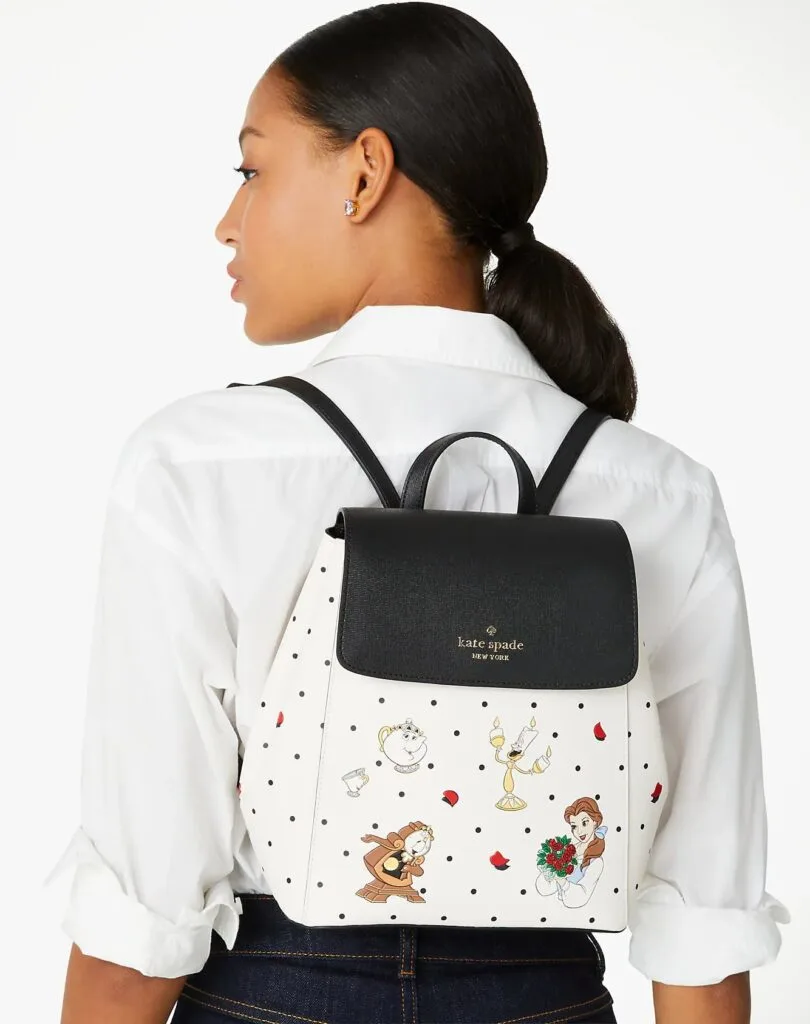 Disney X Kate Spade New York Beauty And The Beast Flap Backpack (model)