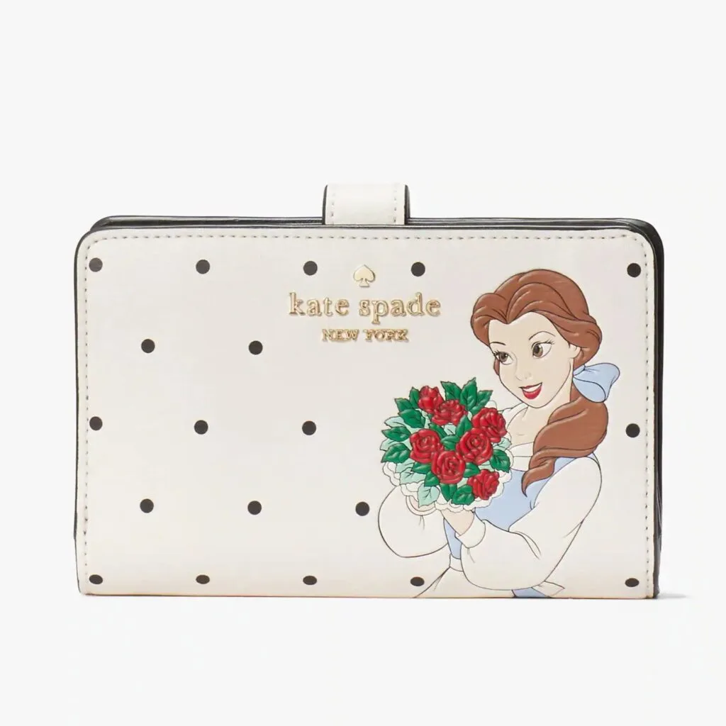Disney X Kate Spade New York Beauty And The Beast Medium Compact Bifold Wallet