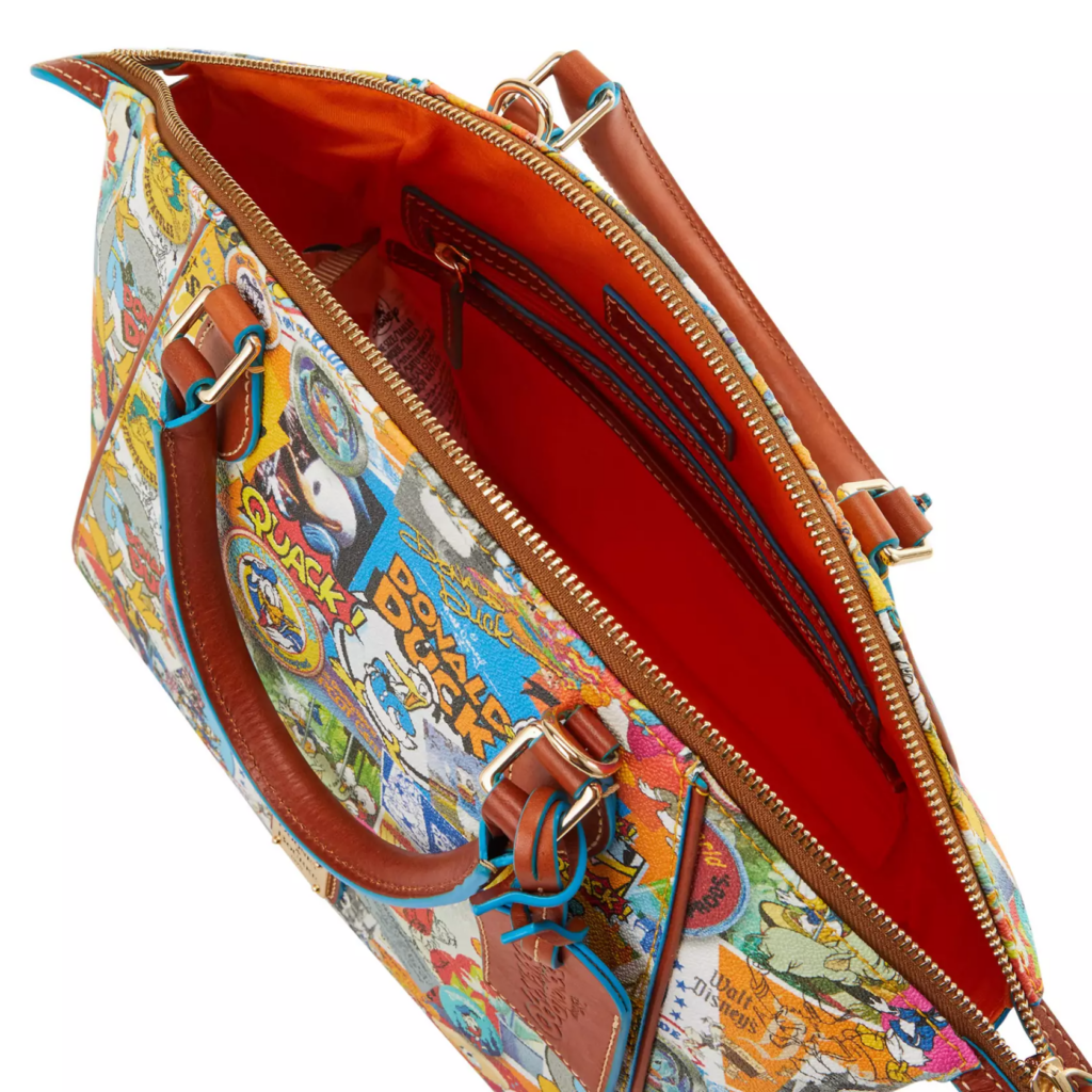 Donald Duck Dooney & Bourke Satchel Bag – 90th Anniversary (interior) Donald Duck Dooney & Bourke Satchel Bag – 90th Anniversary (interior)