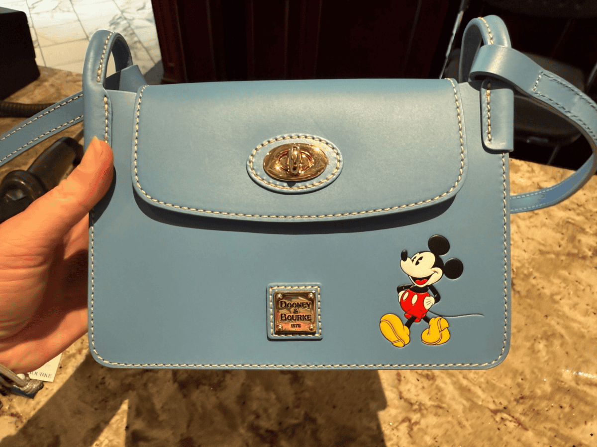 Mickey Mouse Blue Pinky Leather Crossbody Bag by Disney Dooney & Bourke