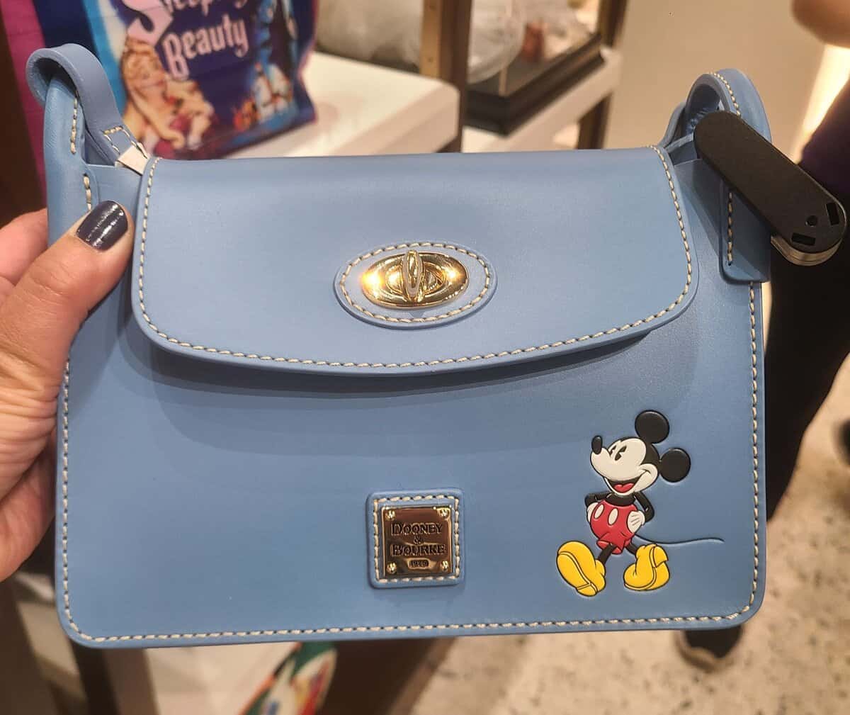 Mickey Mouse Blue Pinky Leather Crossbody Bag by Disney Dooney & Bourke