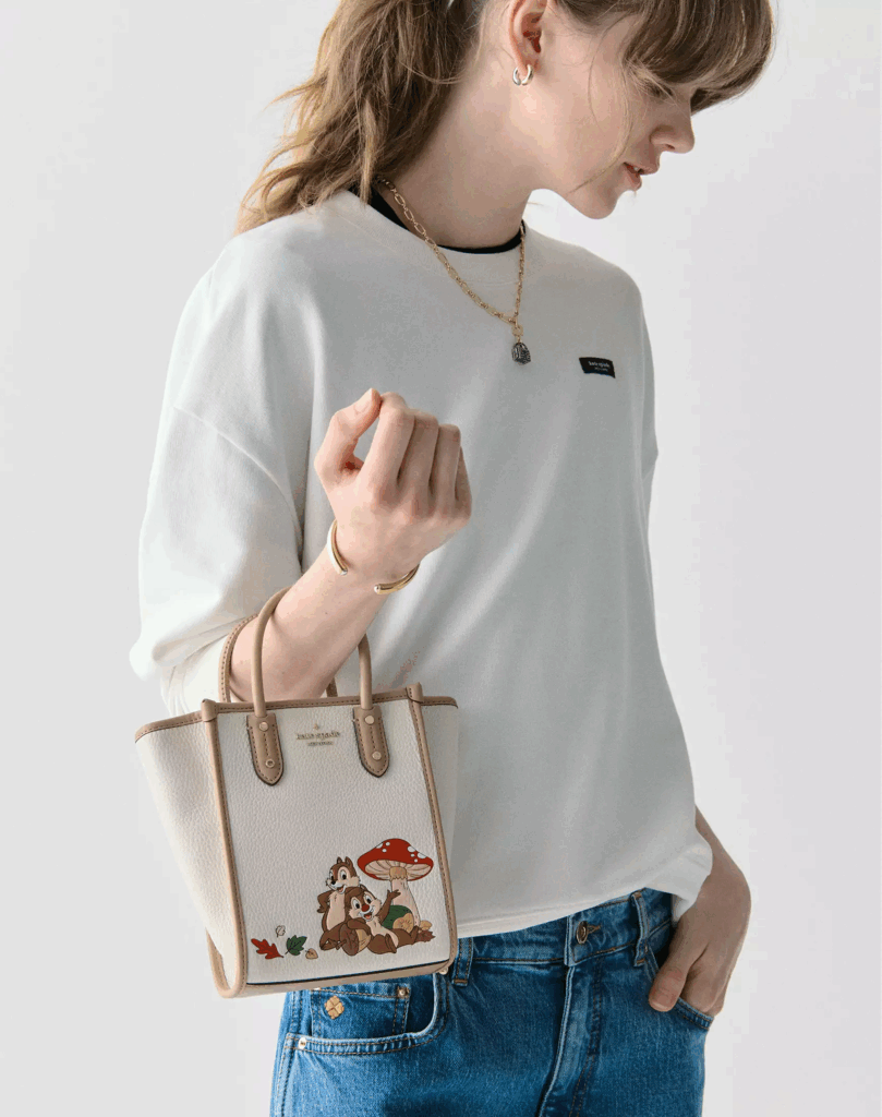 Ella Disney X KSNY Chip N Dale Mini Tote with model 