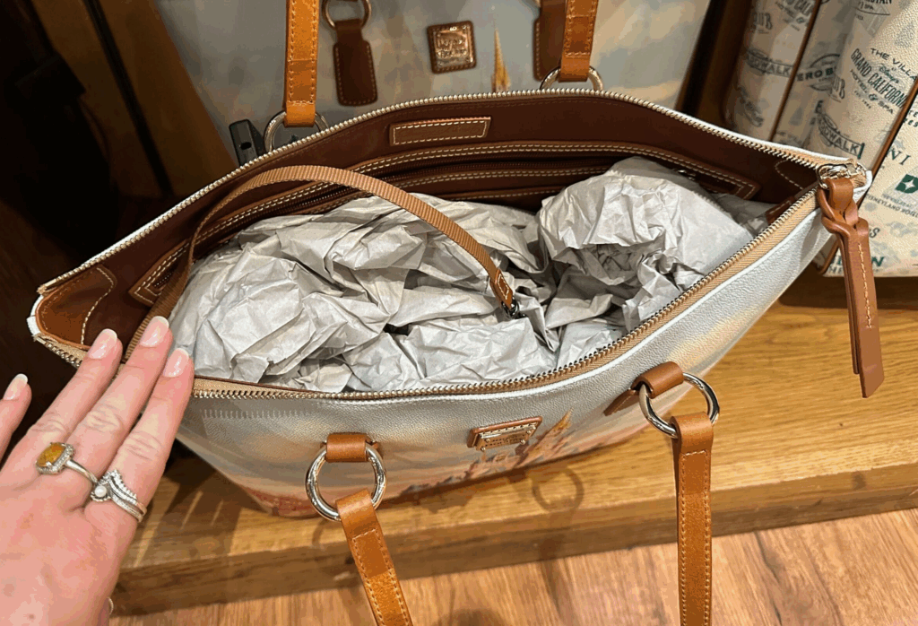 Walt Disney World Cinderella Castle Tote Bag by Disney Dooney and Bourke (interior)