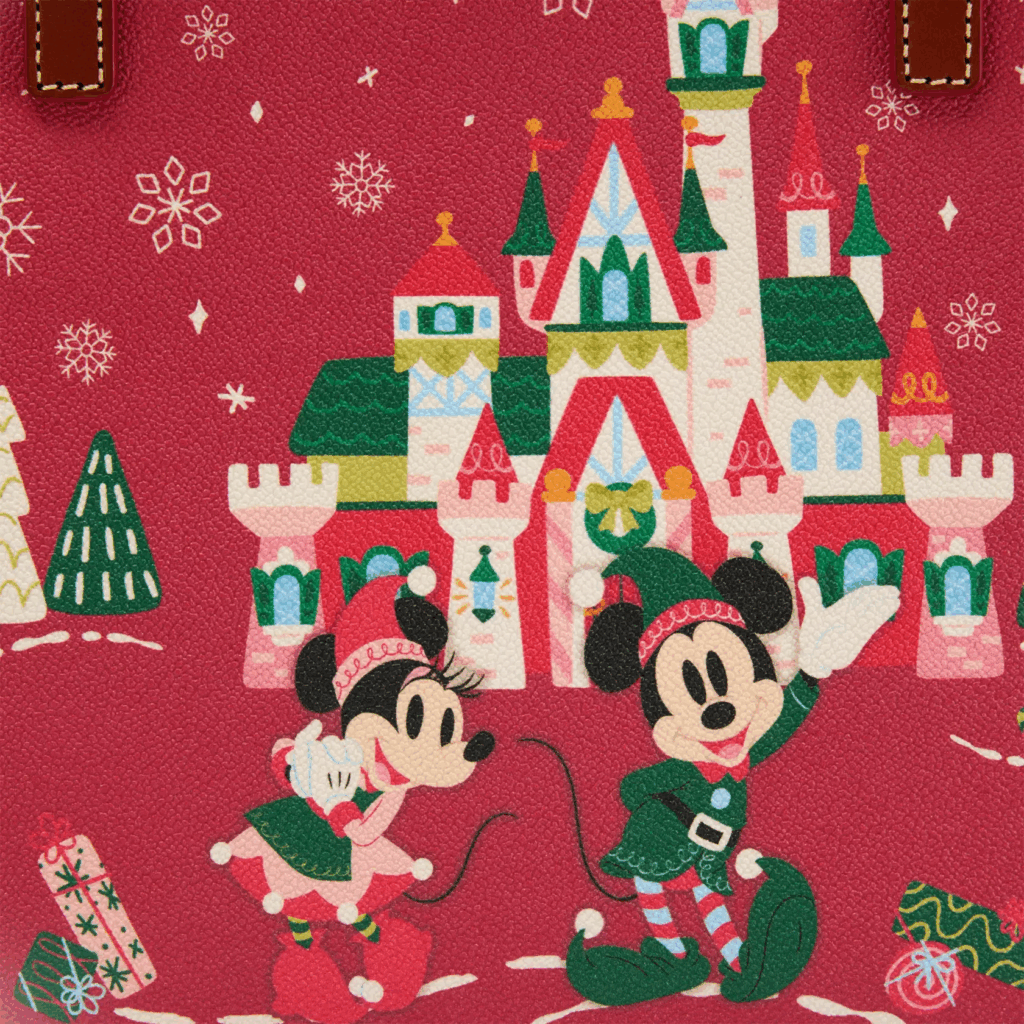 Mickey Mouse Family Christmas Dooney & Bourke Tote Bag – Exclusive (close-up of design) Mickey Mouse Family Christmas Dooney & Bourke Tote Bag – Exclusive (close-up of design)