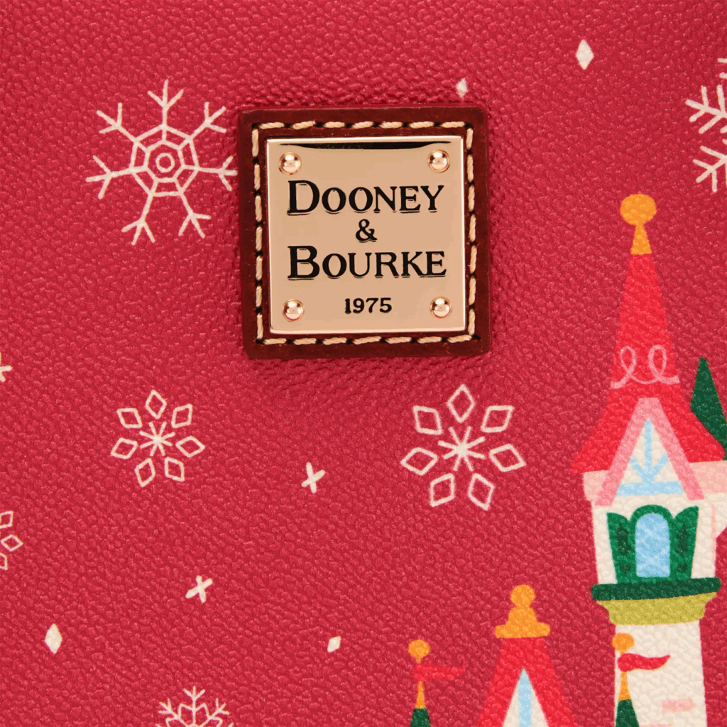 Mickey Mouse Family Christmas Dooney & Bourke Tote Bag – Exclusive (close-up of label) Mickey Mouse Family Christmas Dooney & Bourke Tote Bag – Exclusive (close-up of label)