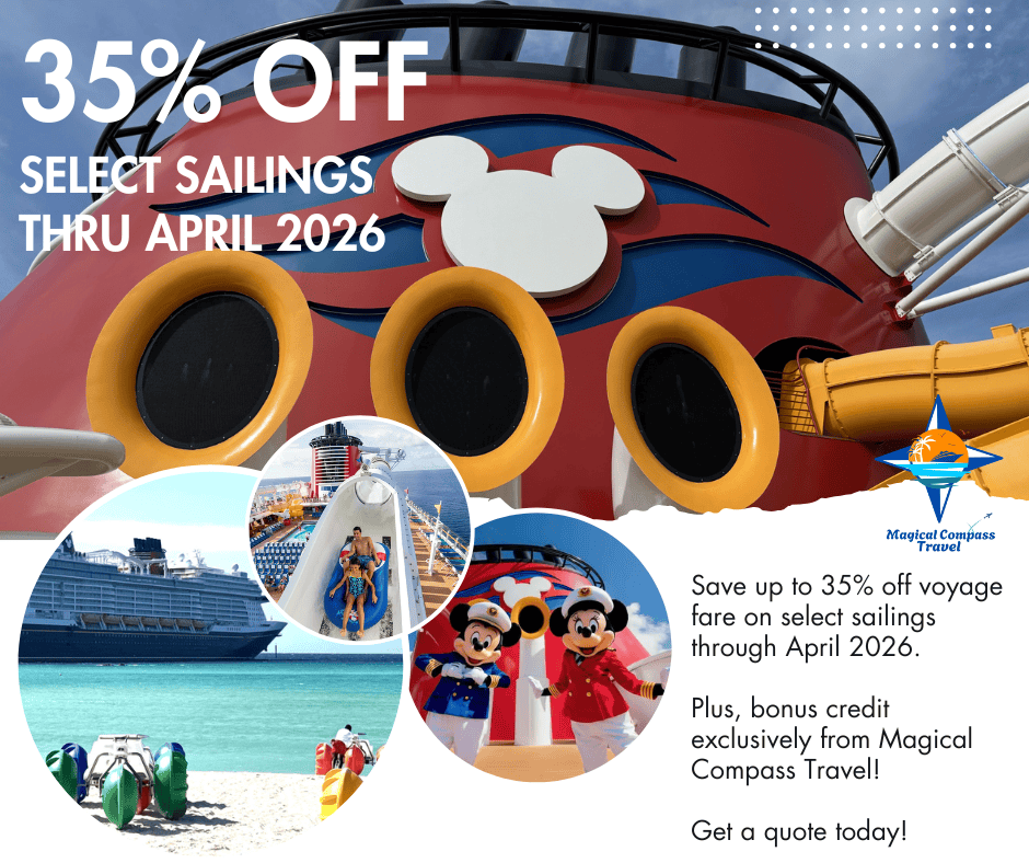 Disney Cruise Line 35% off select sailings through April 2026