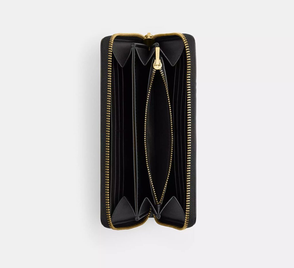 Disney X Coach Essential Accordion Zip Wallet With Pluto Black (interior)