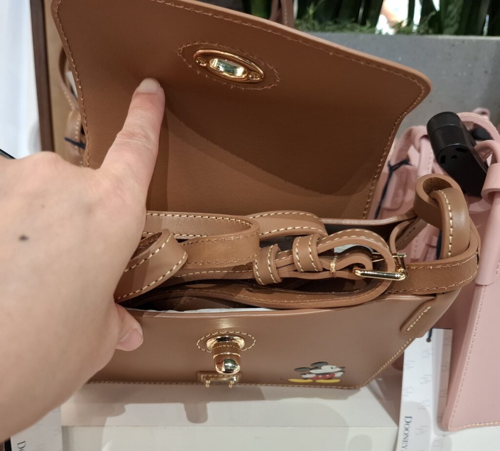 Mickey Brown Pinky Crossbody Bag by Disney Dooney & Bourke (interior)