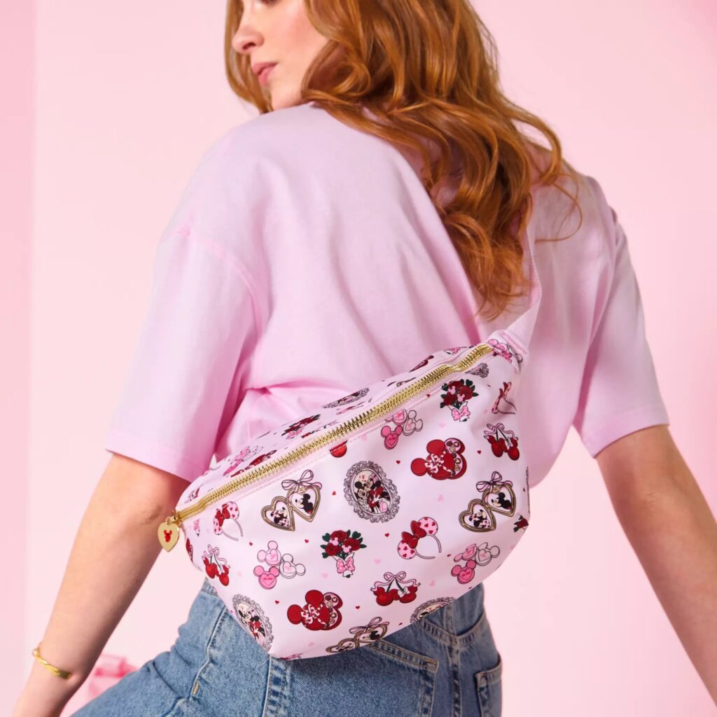 Mickey and Minnie Mouse Valentine's Day Belt Bag by Stoney Clover Lane with model