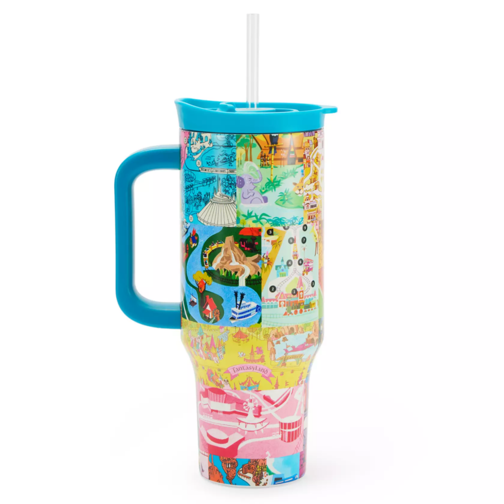 Disney Parks Vintage Maps 40 oz Stainless Steel Travel Cup with Straw