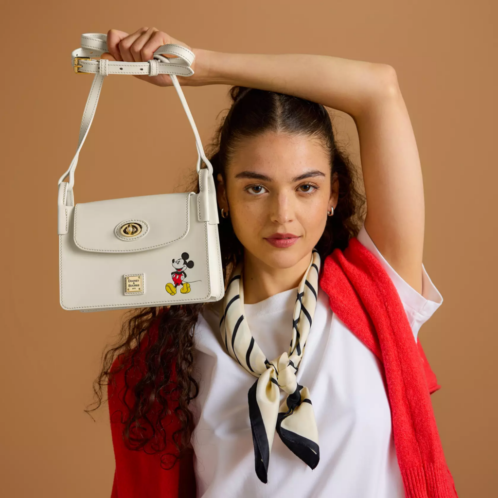 Mickey Mouse Dooney & Bourke Crossbody Bag – White (model)