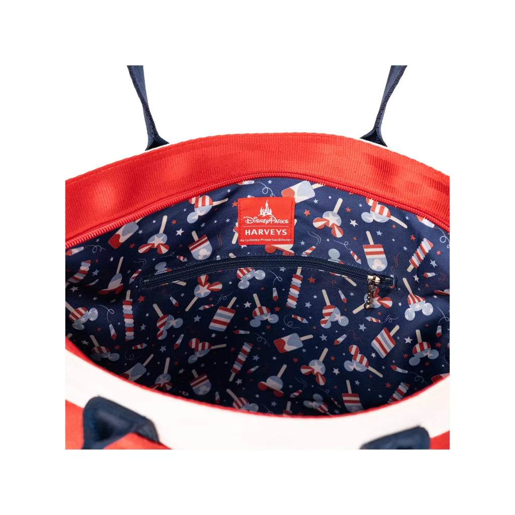Mickey and Minnie Mouse Americana Tote Bag by Harveys (interior)