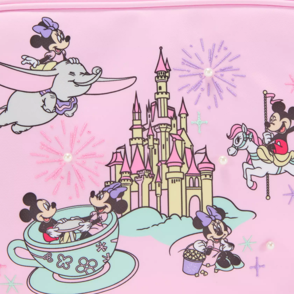 Mickey and Minnie Mouse in the Parks Large Pouchette by Stoney Clover Lane – Exclusive (close up)