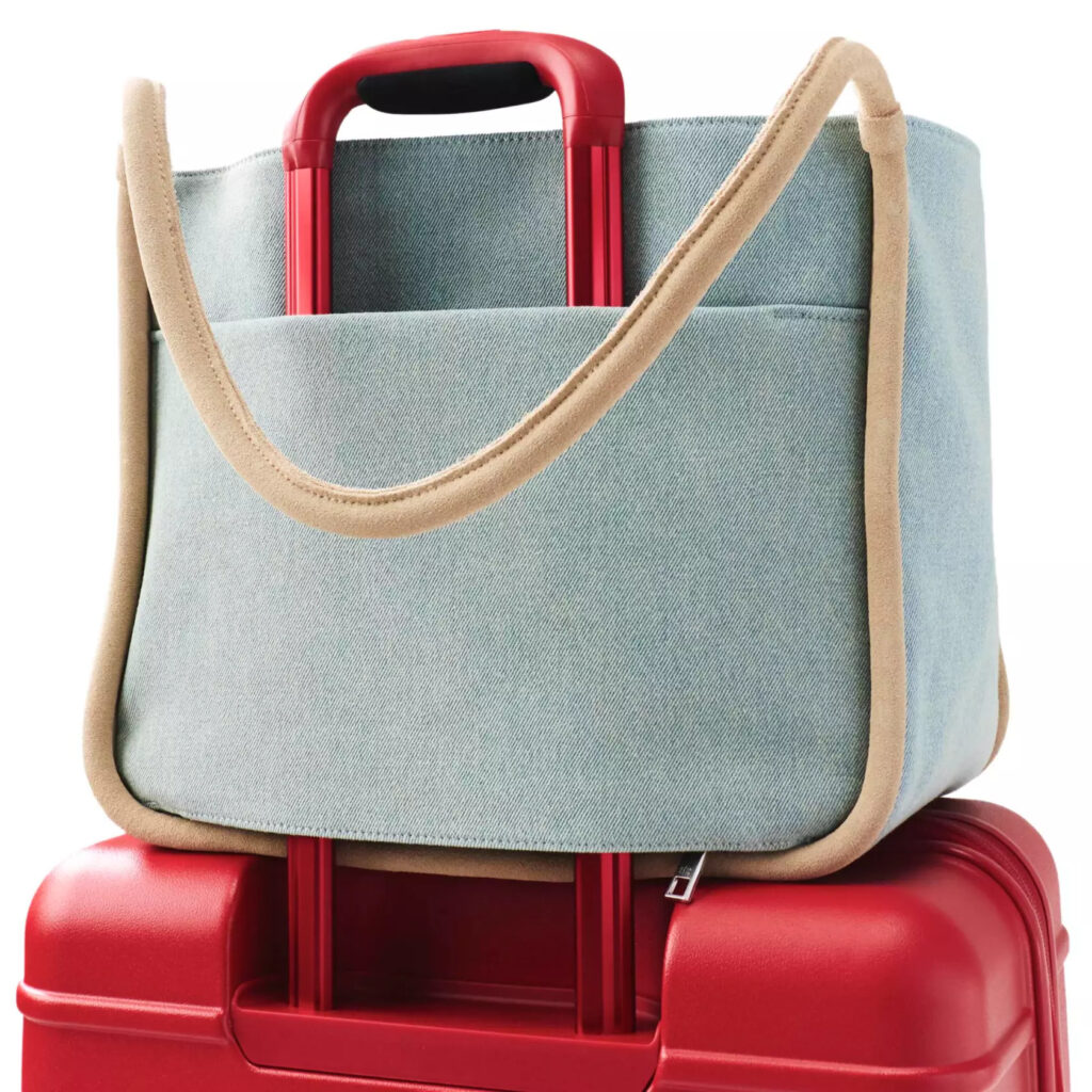 Mickey Mouse Denim Tote Bag by BÉIS (trolley sleeve)
